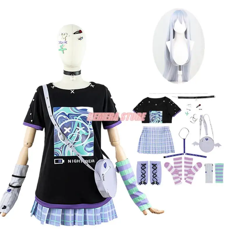 

Anime Project Sekai Colorful Stage Yoisaki Kanade Cosplay Costume Wig 100cm Long Cosplay Clothes Anime Dress Shirt Costume