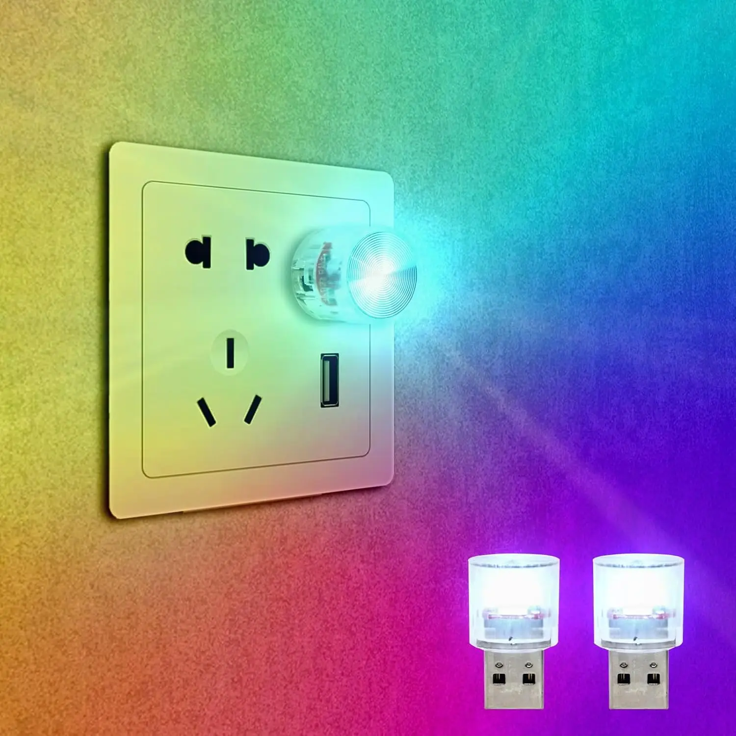 7 Colors USB LED Night Light Atmosphere Lamp Universal Mini Wireless Atmosphere Light Home Car Decorations