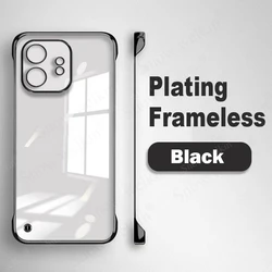 Sleek Frameless Clear Transparent Plastic Hard Phone Case for OnePlus 15T (Black)