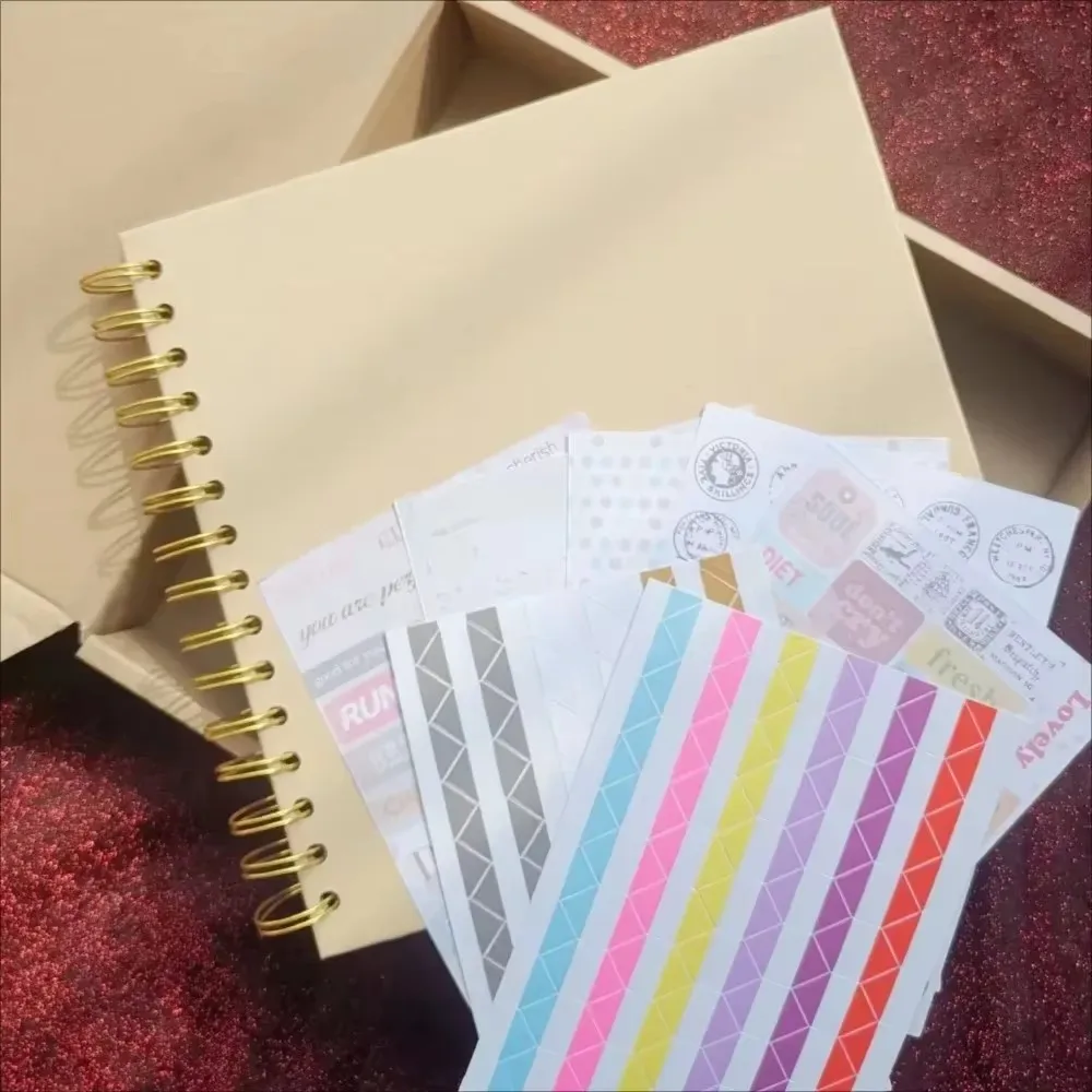 8 Inch DIY Scrapbook Album 40 Pages Hardcover Kraft Paper Photo Albums Memory Book Wedding Anniversary Family