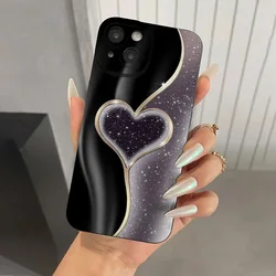 Purple Heart-Shaped TPU Phone Case for iPhone 12 Pro (1)