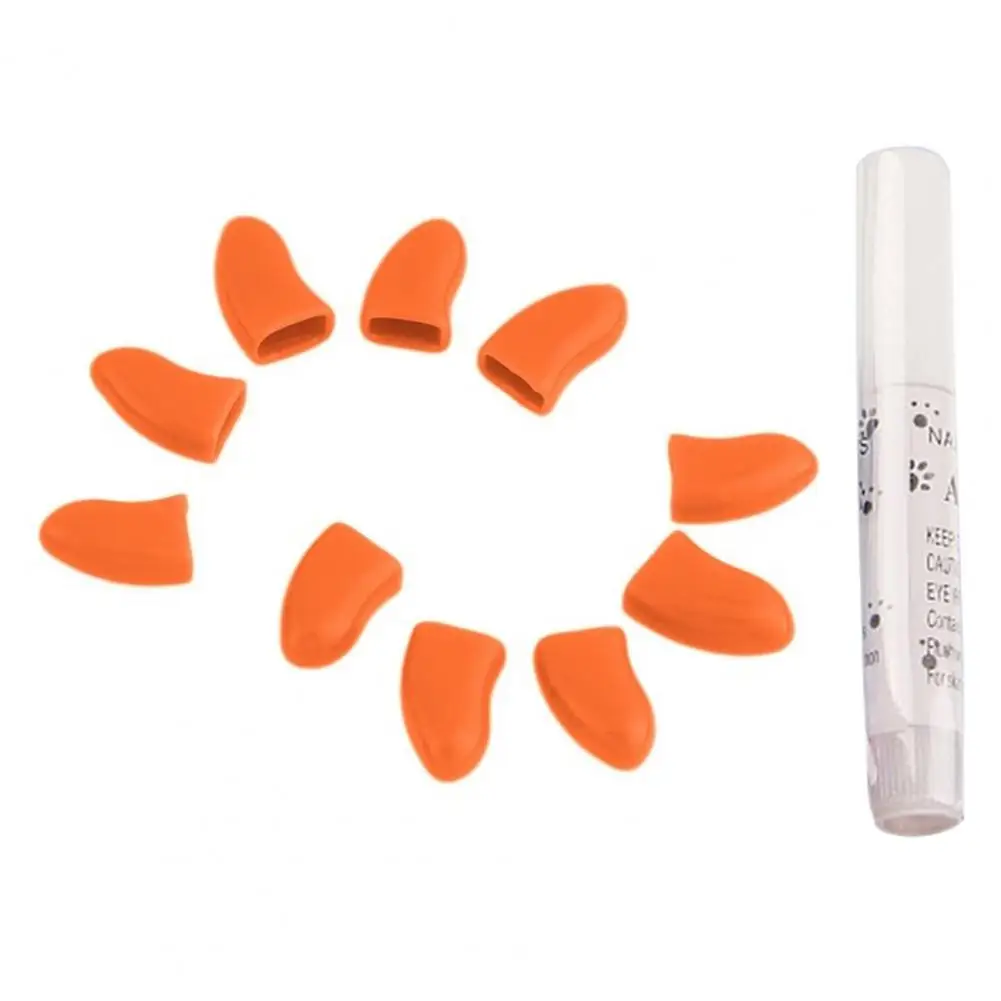 20Pcs Pet Dog Cat Paw Claw  Anti-Scratch Soft Silicone Nail Caps Protective Covers Sheath for Home