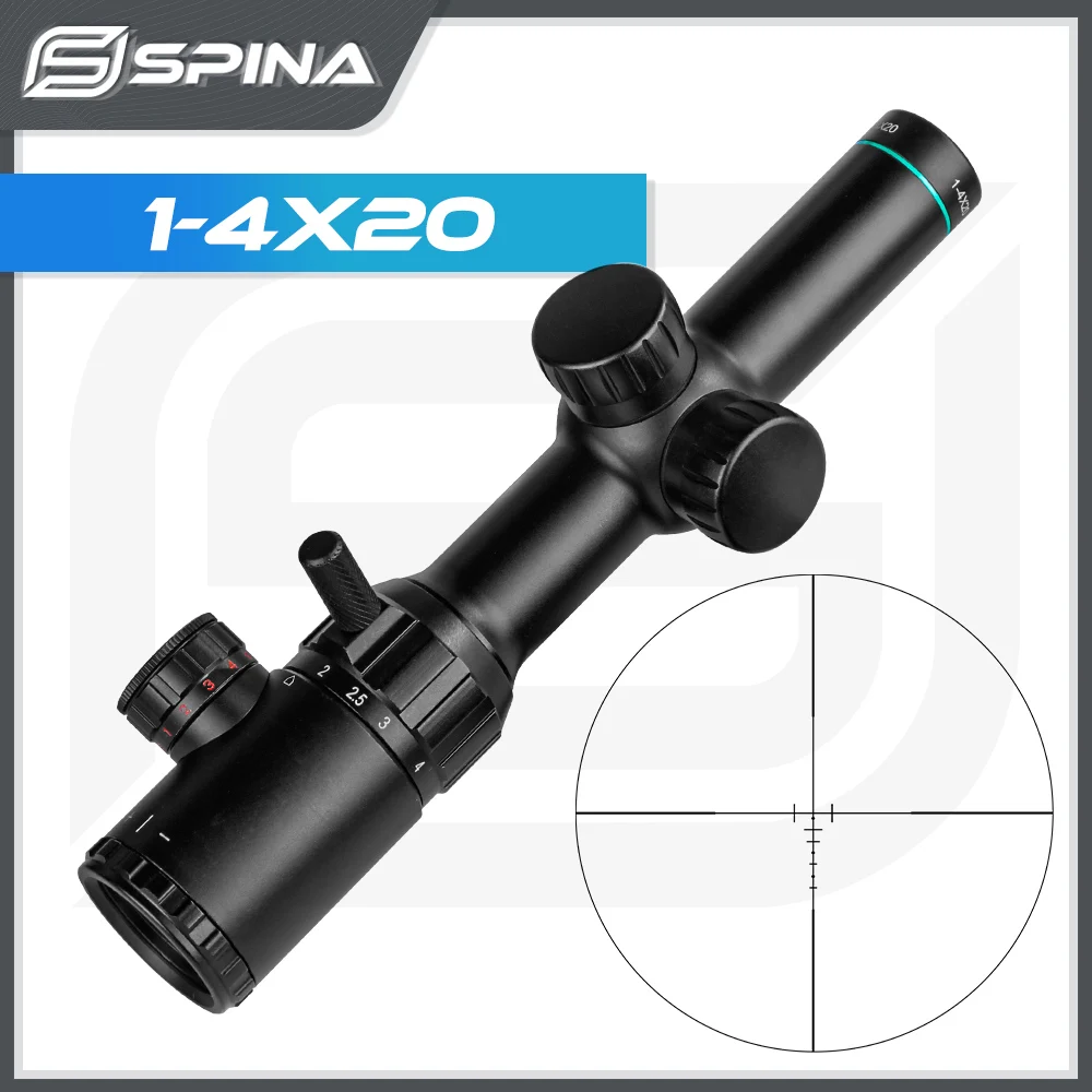 Оптический прицел SPINA тактический оптический 1-4X20 с сеткой для охоты красный