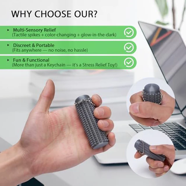 3D Printed Little Ouchies Spiky Sensory Toys Stress Relief Spiky Grippie Stim Keychain Stimming Toys Mini Grippie Fidget Toys 3