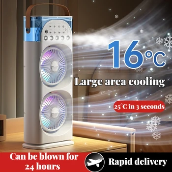 Ventilatore multifunzione con condizionatore d'aria oscillante, aromaterapia, luci colorate e timer per uso domestico in ufficio 1
