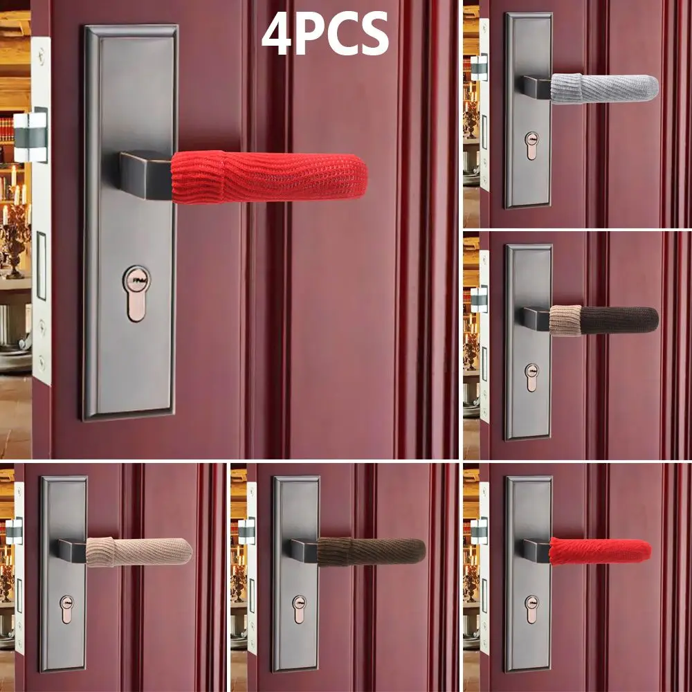 4PCS Living Room Warm Baby Safety Anti-collision Knitting Protector Handle Sleeve Door Knob Cover