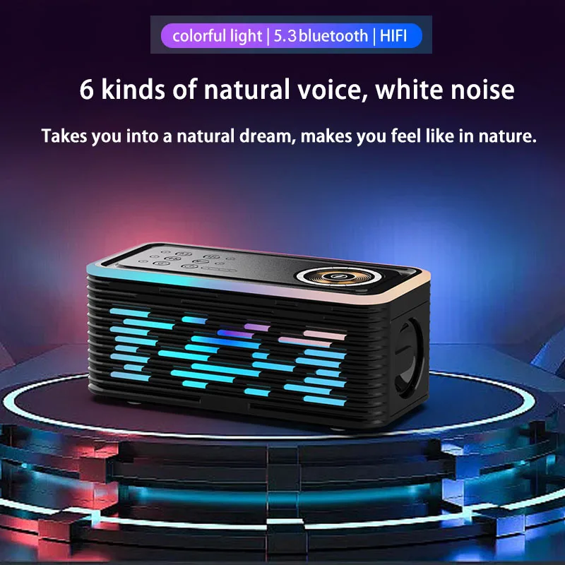 CRELANDER Y19 Speakers Wireless Charger Denoise HiFi Stereo Sound Equipment RGB LED Flashing Portable 5.3 Bluetooth Speaker 2