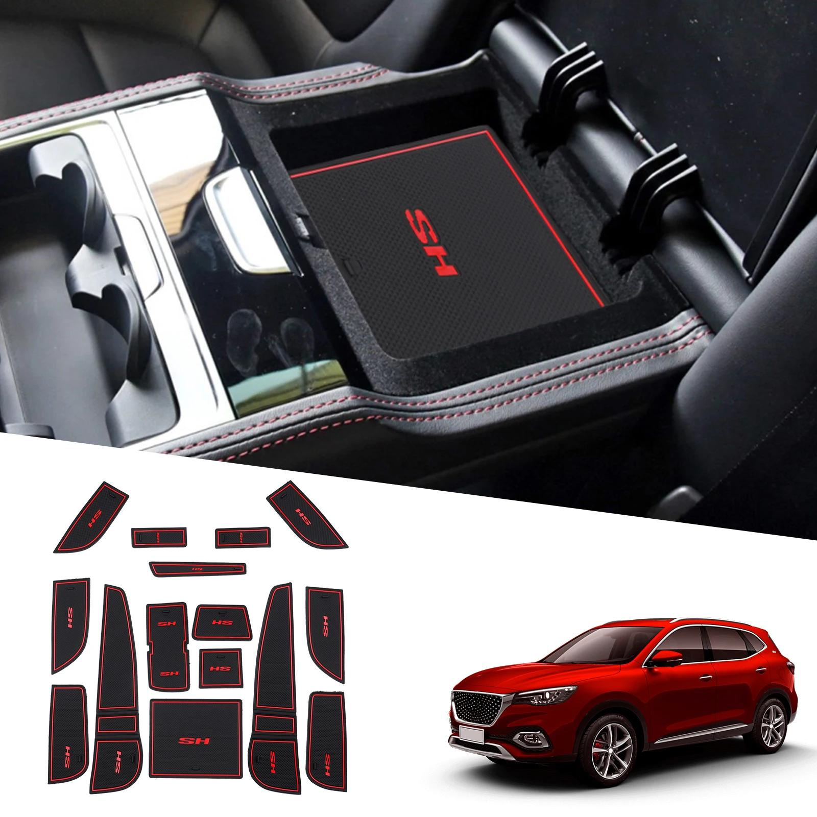 LFOTPP Door Groove Mat for MG HS EHS EV HS PHEV 20182023 Car Antislip Mat Rubber Gate Slot