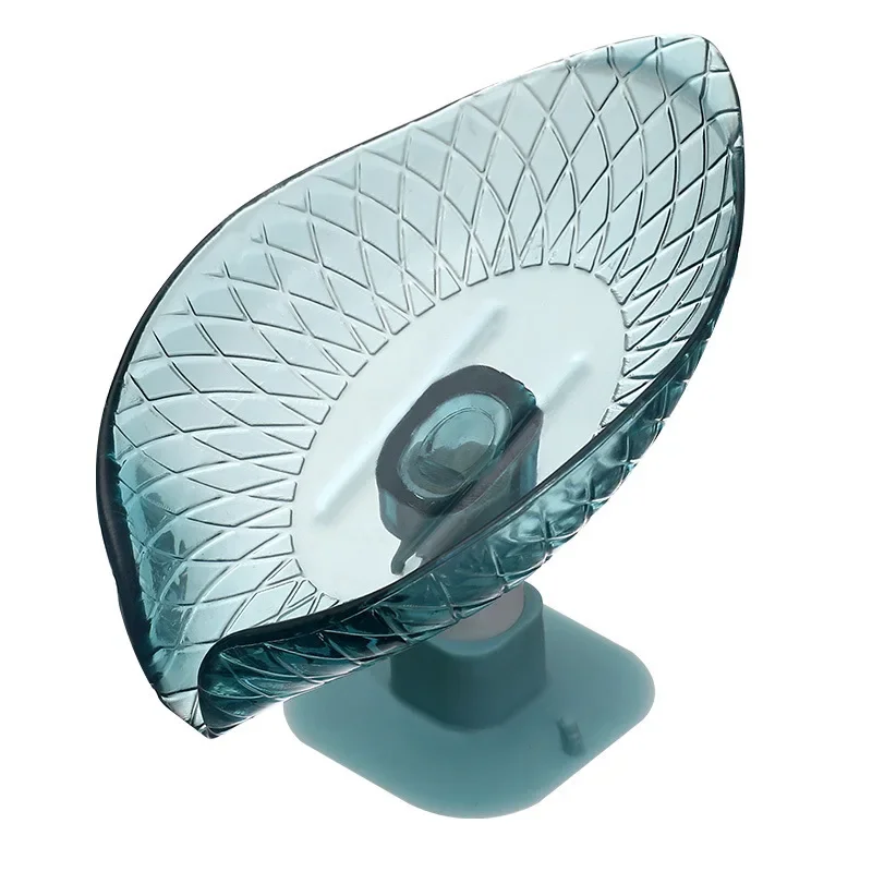 Soap Holder 1pcs Drain Soap Holder Leaf Shape Soap Box Suction Cup Tray Drying Rack for Shower Sponge Container Kitchen Bathroom Accessories