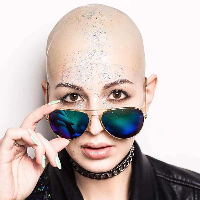 Funny Latex Skin Fake Bald Head Unisex Fancy Movie Party Dress Skinhead Wig Cap Hot Sale 5
