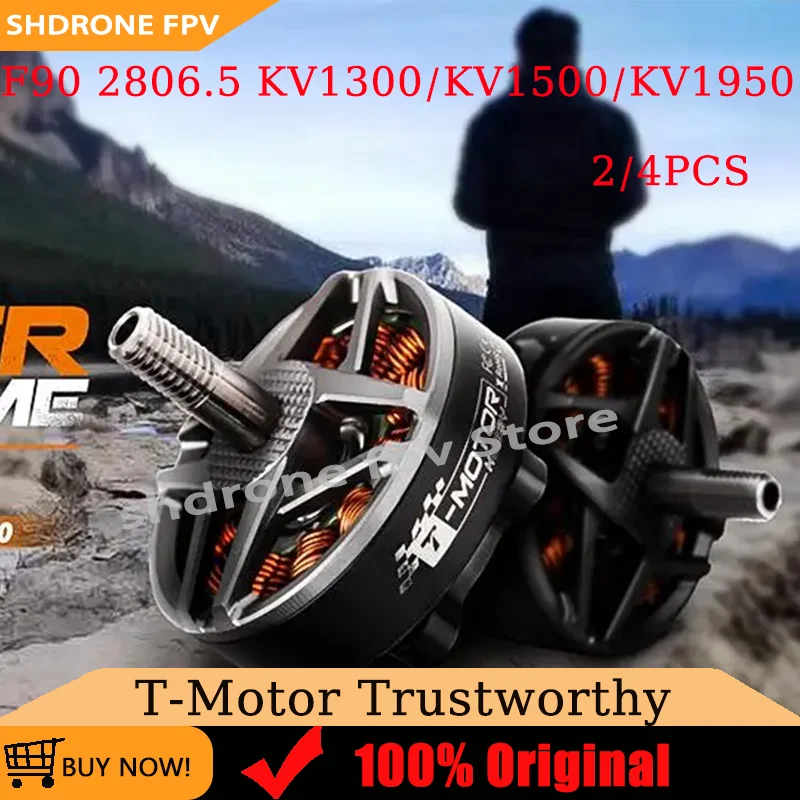 T-Motor F90 2806.5 FPV Drone Motor 1300/1500/1950KV 4mm Titanium Shaft 5-6S for 5/6/7 Inch Racing Freestyle Long Range Drones