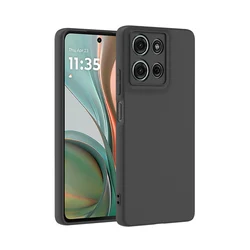 Silicone Shockproof Matte Soft Phone Case - Fashion Fusion Collection for Moto Edge 60 Pro (Black)