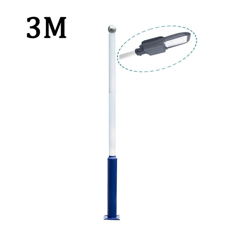 Poles And Holes12ft Stainless Steel Street Light Pole - Ip65 Outdoor Park  Lighting