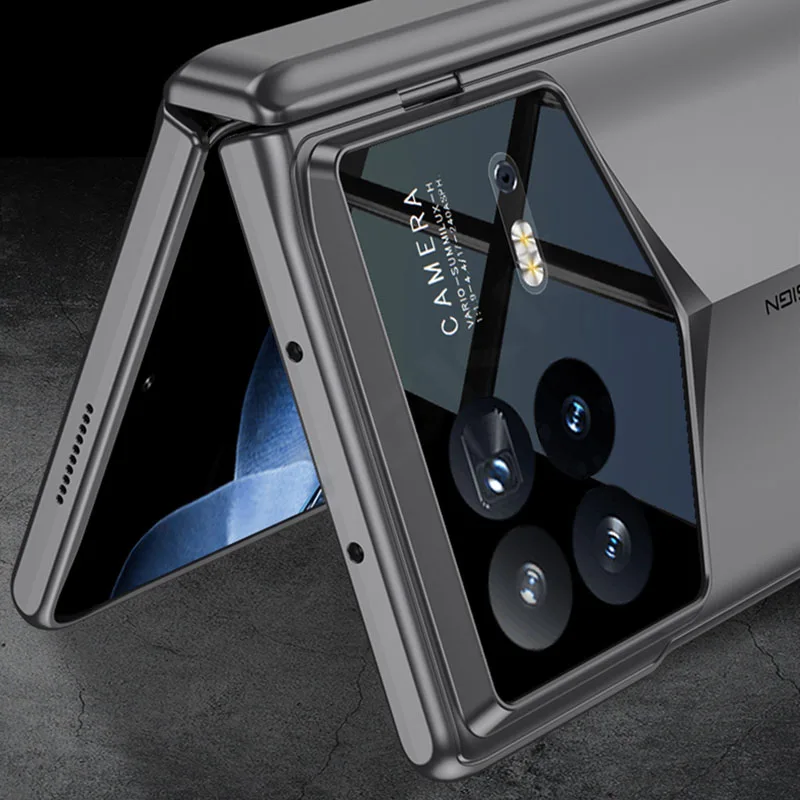 Magnetic Stand Hinge Outer Glass Case For Xiaomi Mix Fold 4 Luxury Plating All-i