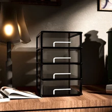  Plastic Storage Box Students Stationery Organizer Clear Makeup Organizer Office Desk Drawer Storage Box Stackable Sundries Box 