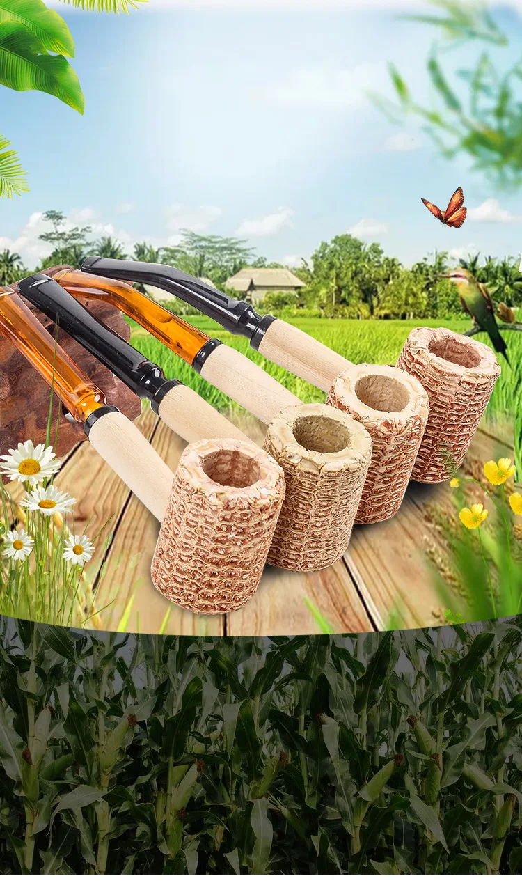 Description Picture 2 of item2024 Hot Sale Disposable corn pipes for beginners detachable Pipe for smoking Handmade Smoke Pipe Portable Cigarette filter