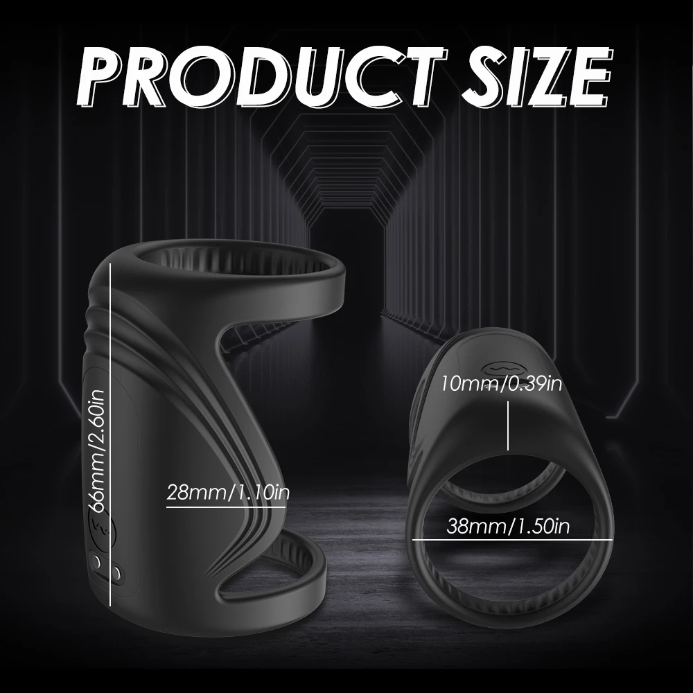 Wearable Sleeve for Penis Cock Ring Vibrator Sex Toys for Adults Vibrating Rings Penis Delay Trainer Stimulator Men Sexy Toys
