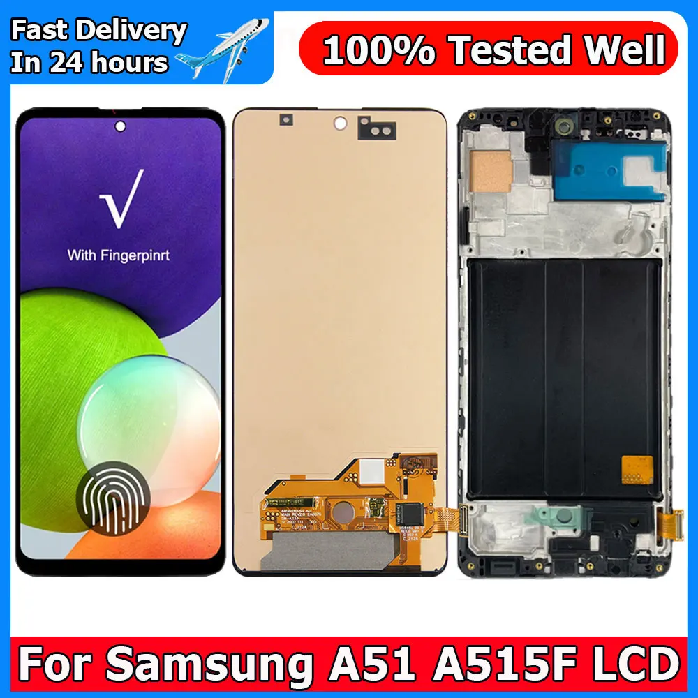 

A51 Display With Frame Touch Screen Digitizer Assembly Replacement For Samsung Galaxy A515 A515F Lcd Display With Fingerprint