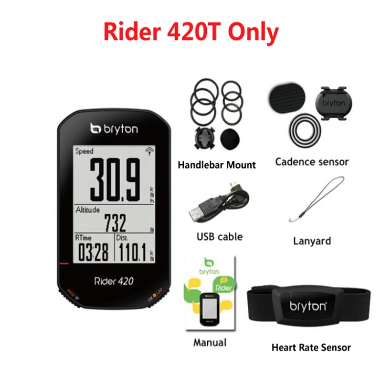 

Bryton Rider 420 GPS computer bike navigation Bluetooth ANT+ water proof wireless computer Cadence heart rate sensor