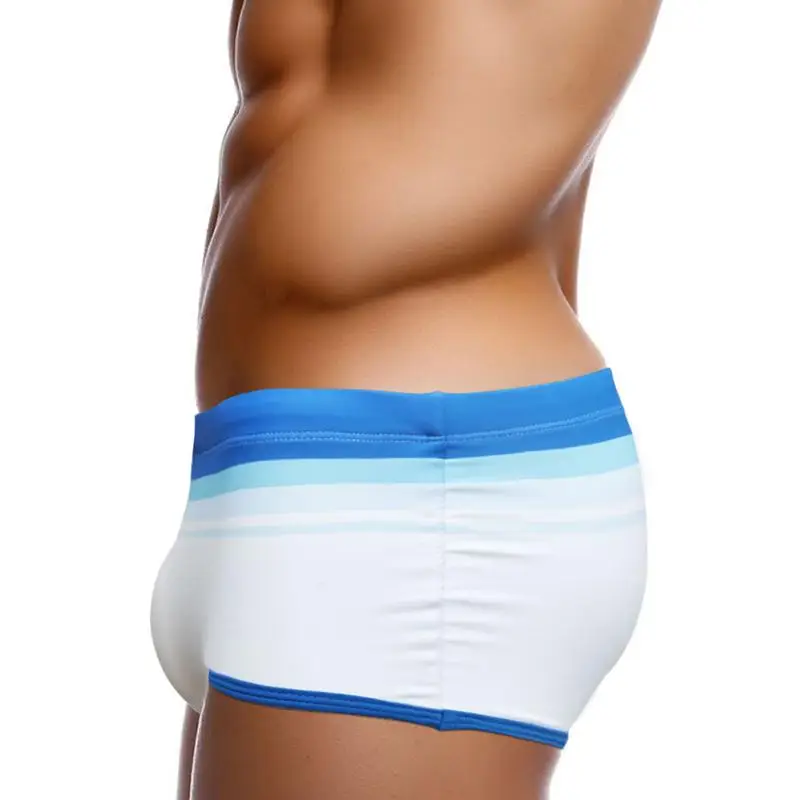 UXH Polyester Comfortable Beach Equipment Men's Swimsuit Small Flat Angle Pants Thermal Faion Stripe Print Trendy