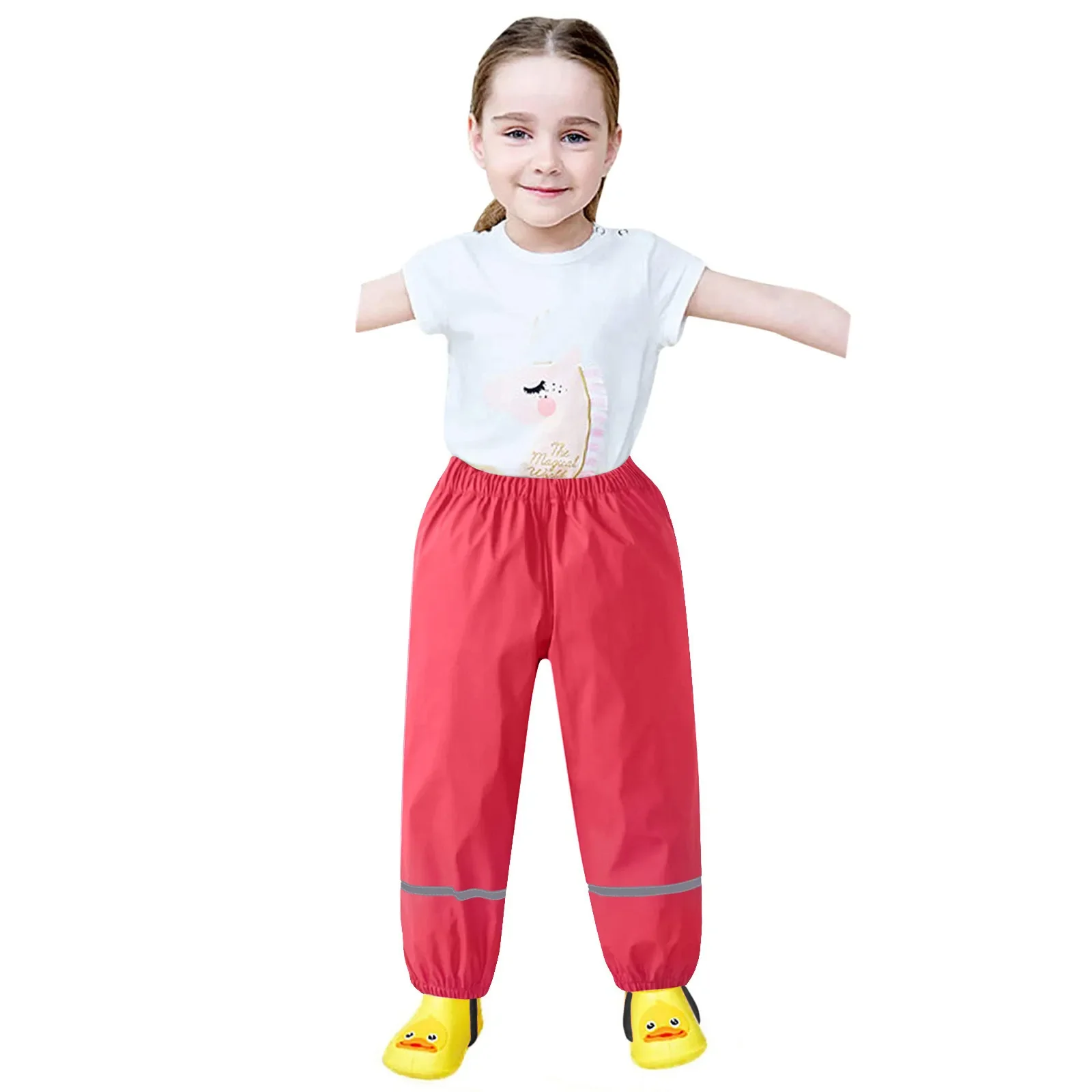 Kids Pants Waterproof Child Pants Toddler Kids Boys Girls Rain Pants Windproof Mud Trousers Kids Clothes