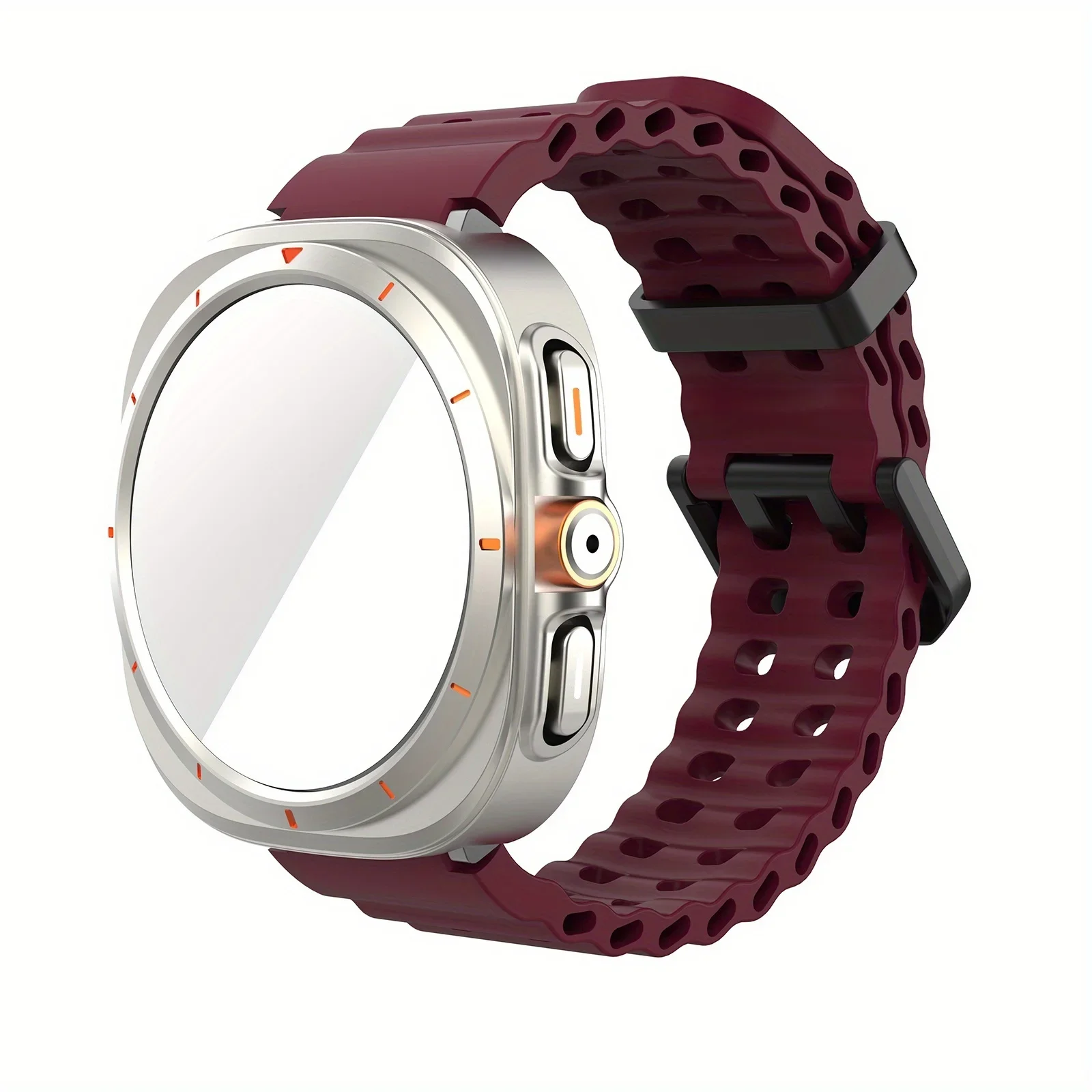 Premium Deluxe Watch Accessory Set - Ultra-Look Protective Case with HD Tempered Glass and Breathable Strap