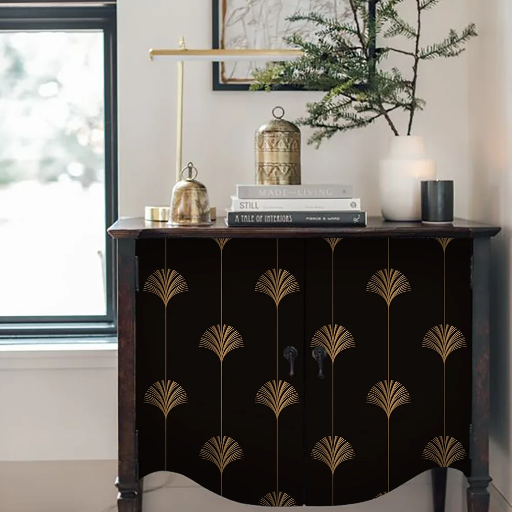 Wallpaper, papel de contato preto para gaveta e cômoda, Home Decor