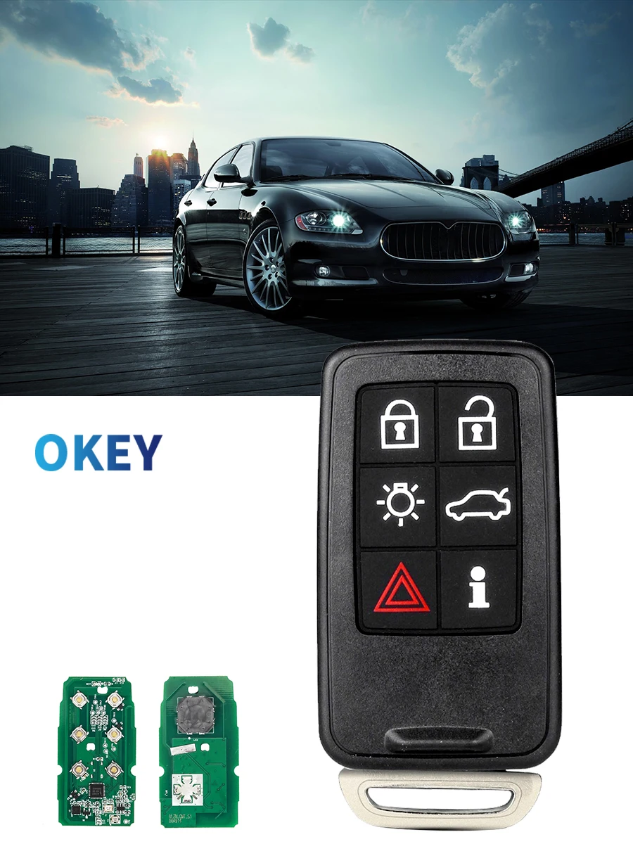 Chiave/Telecomando Per Volvo S60 S80 V40 V60 V70 Xc60 Xc70 2007-2016 Auto Keyless - 6 Pulsante Kr55wk49266 902mhz Volvo - S92dbeb1ea5de442da8a32857345aa417S