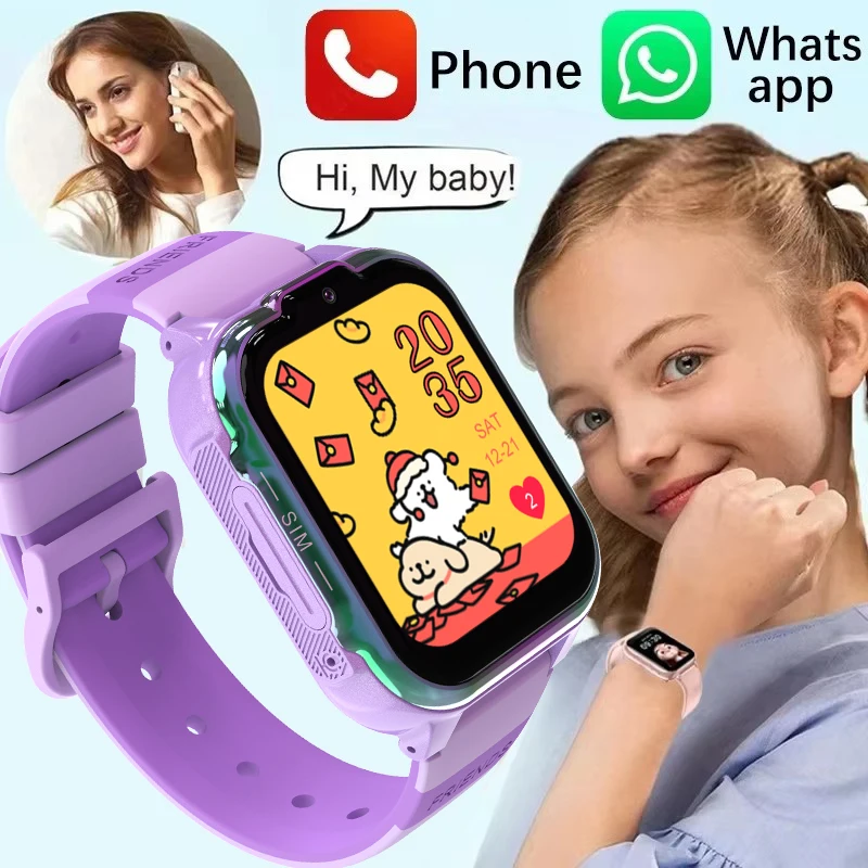 Children's Smart Watch 4G GPS Track Video Call Camera SOS Waterproof Display Location LBS Tracker Smart Phone Watch