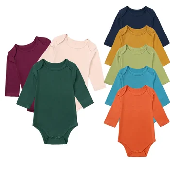 2025 Summer Newborn Boy Girl Romper Baby Bamboo Fiber Breathable Clothing Long Sleeve Toddler Jumpsuit Infant Bodysuit Pajamas 1