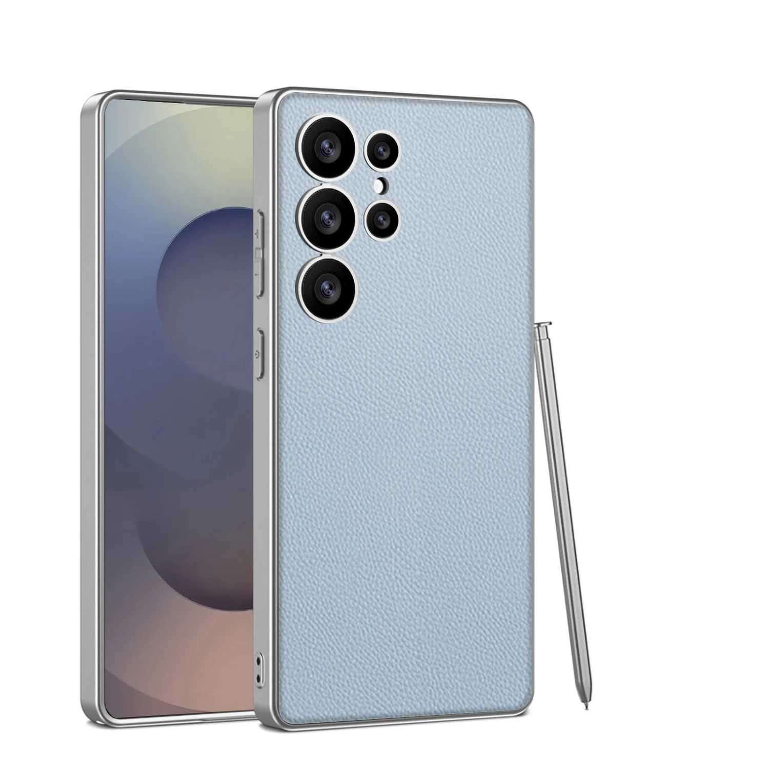 Elegant Metallic Paint Leather Case - Slim Protective Cover with Soft Edges