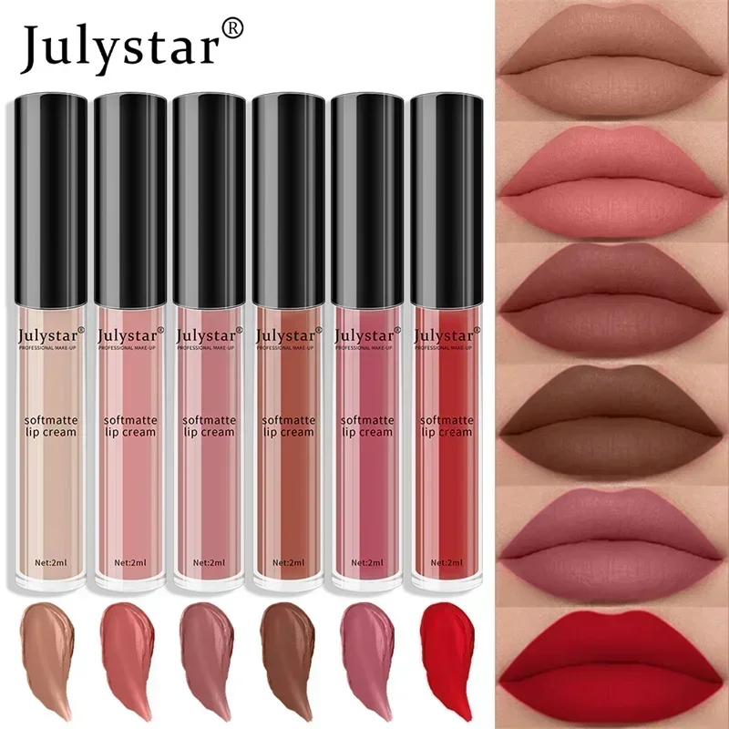 1pc Waterproof Liquid Lipsticks Lip Makeup Matte Velvet Lipstick Lip Gloss Red Sexy Cosmetic 6 Colors Long Lasting Lip Glaze 2