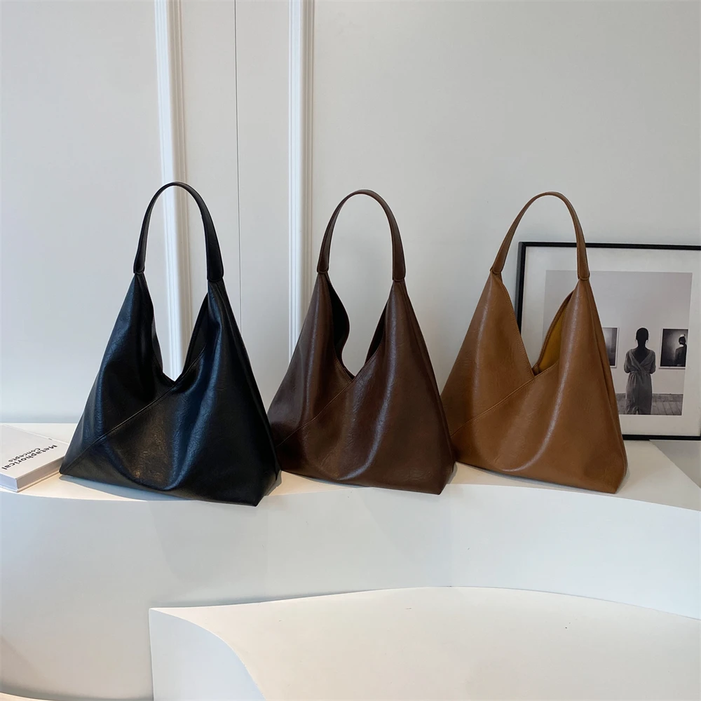 Retro 2-in-1 Shoulder Bag - Large Capacity PU Leather Tote for Women
