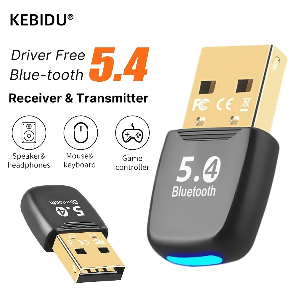 Adaptateur Bluetooth USB Bluetooth 5.4 pour PC Dongle Adaptador souris sans fil clavier récepteur Audio de musique transmetteur USB