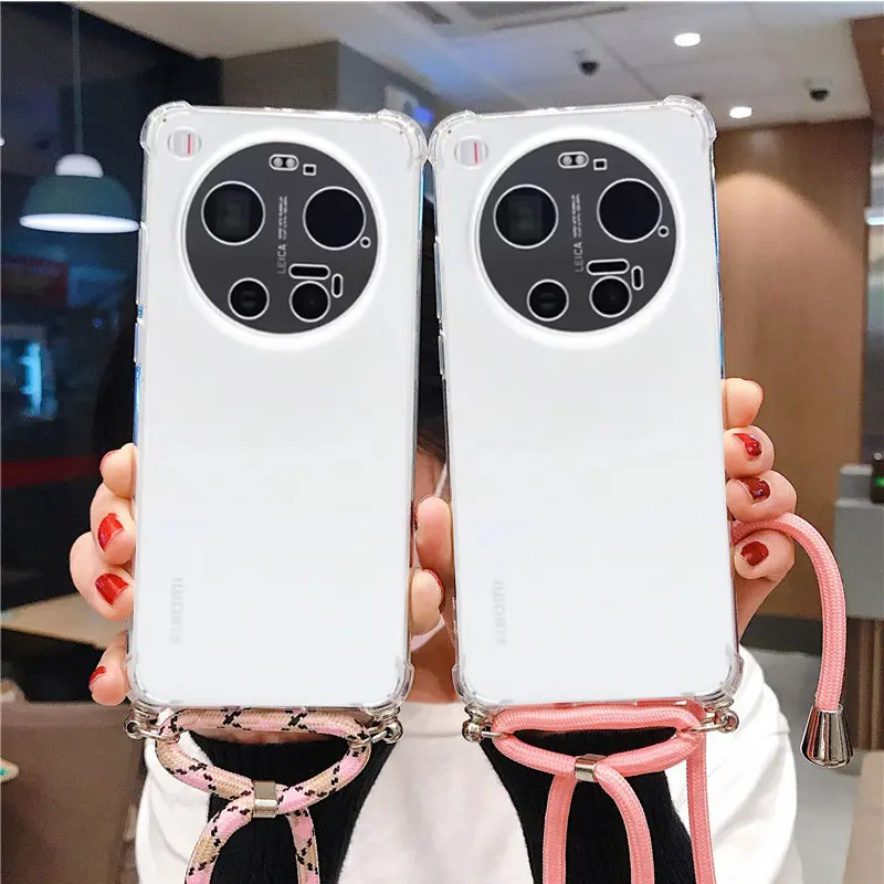 Transparent Shockproof Crossbody Lanyard TPU Phone Case