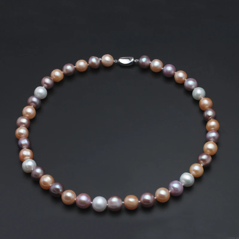 

Wedding Real Freshwater Pearl Necklace For Women,Bridal Natural Round Choker Big Pearl Necklaces Wife Anniversary