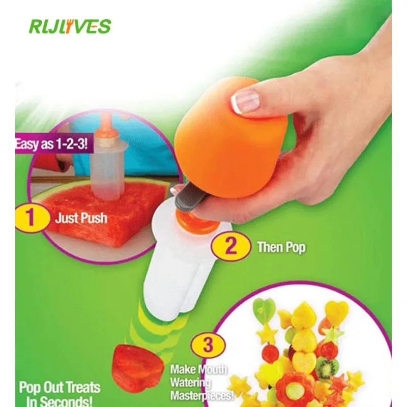 1 Set Fruit Salad Carving Cake Decorating tools Fruit Shape Molds Vegetable Smoothie Cooking Accessories