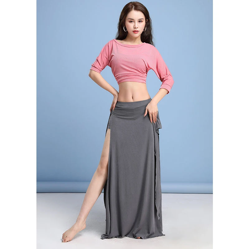 

Korea Belly Dance Costumes for Women Long Skirt Goddess Oriental Dance Training Suit For Women Dancing Wear Practice Outfit