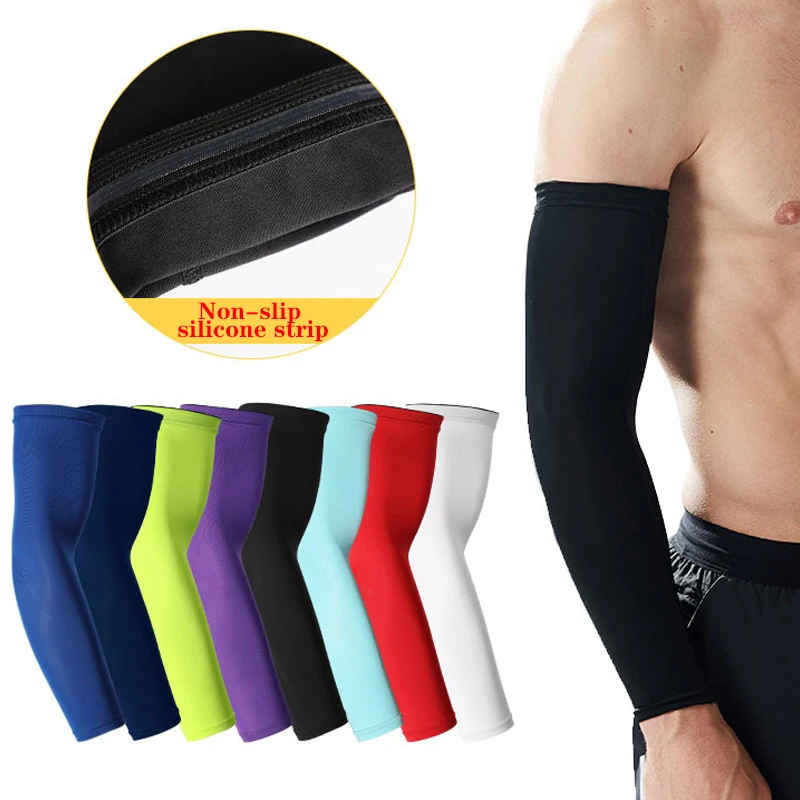 1 Pcs Unisex Summer Outdoor Sports Arm Warmer Compression Sleeve Basketball Cycling Running Uv