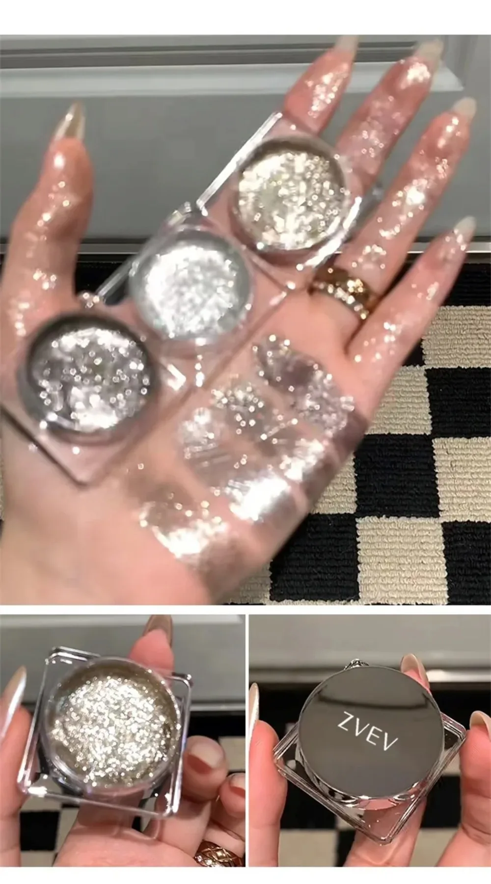 Glitzernder Schwarzer Smoky Eyeshadow Gel Für Gesicht Und Körper_voghion.com