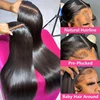 30 40 Inches Human Hair Ready To Wear Pre-Cut Lace Wear And Go Glueless Wigs Straight 13x4 Lace Front Human Hair Wig For Women 4