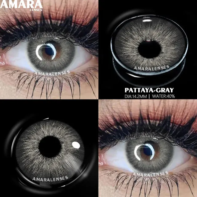 AMARA Natural Colored Contacts Lenses Brown 2pcs Contacts Beautful Pupils Color Contacts Yearly Makeup Cosmetic Contact Lens