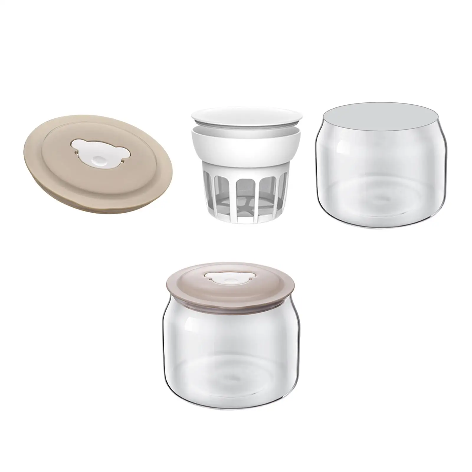 Cheese Maker, Greek Yogurt Filter Nut Milk Container, Glass Yogurt Maker Soy Milk Tea Jar for Homemade Jams Jelly