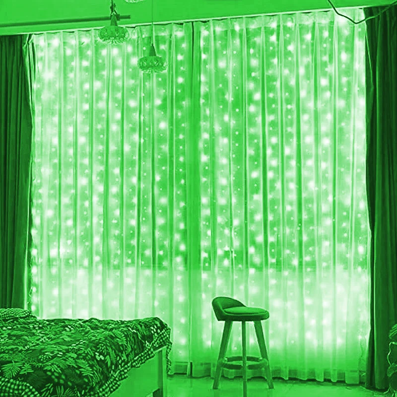 thumbnail image 1 of Guirnalda de luces LED de 3 m para decoración de Navidad, fiestas, bodas, control remoto por USB, 8 modos de iluminación en cascada, 1 of 5