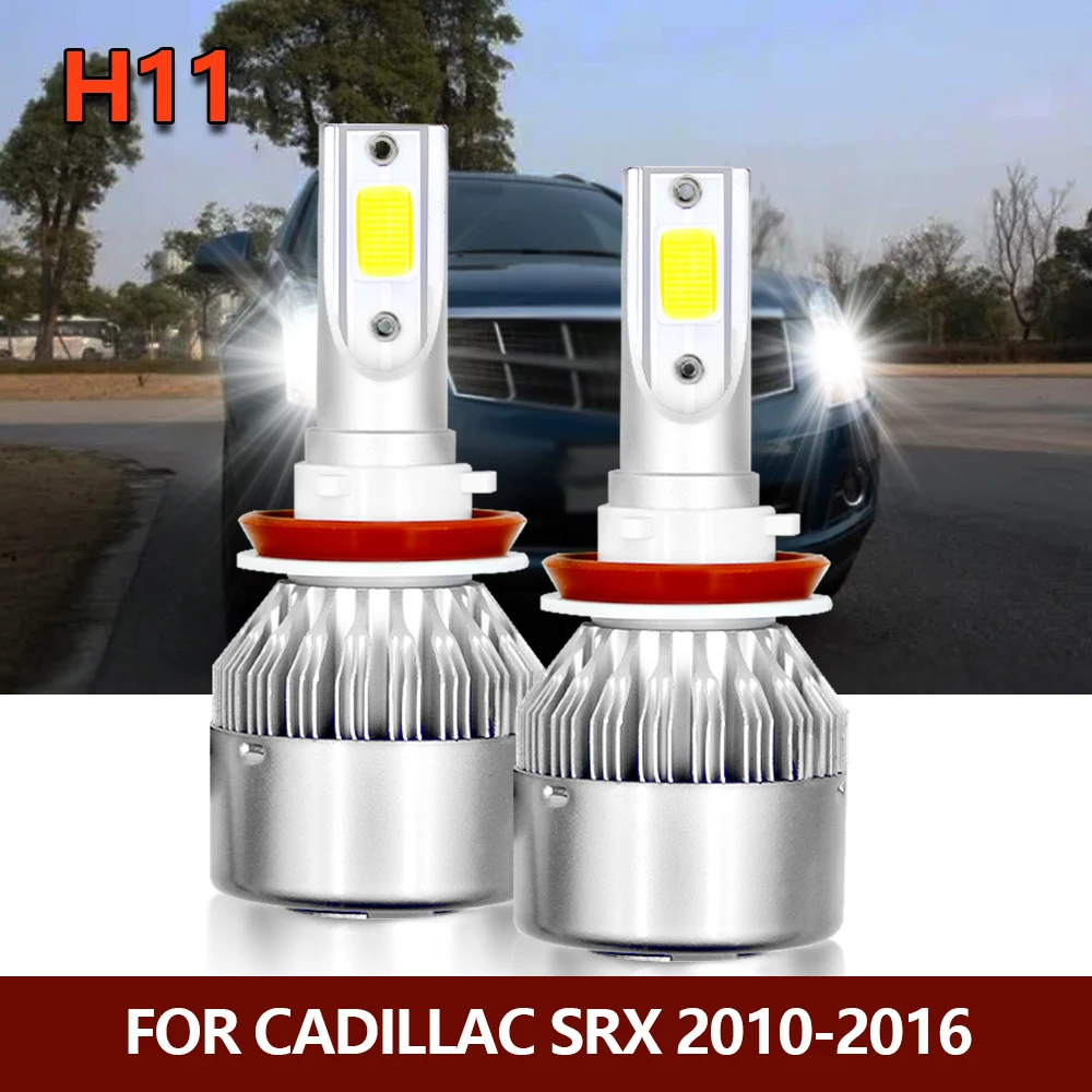 

2x LED Headlight Bulbs H11 H9 H8 Low Beam Lights Auto Front Car Lamp White For Cadillac SRX 2010 2011 2012 2013 2014 2015 2016