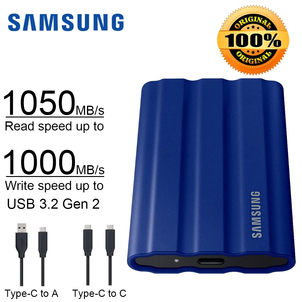 Samsung-Disque dur externe SSD NVMe portable T7, 1 To, 500 Go, 2 To, 4 To,  USB Type-C, Isabel 2, USB 3.2 - AliExpress