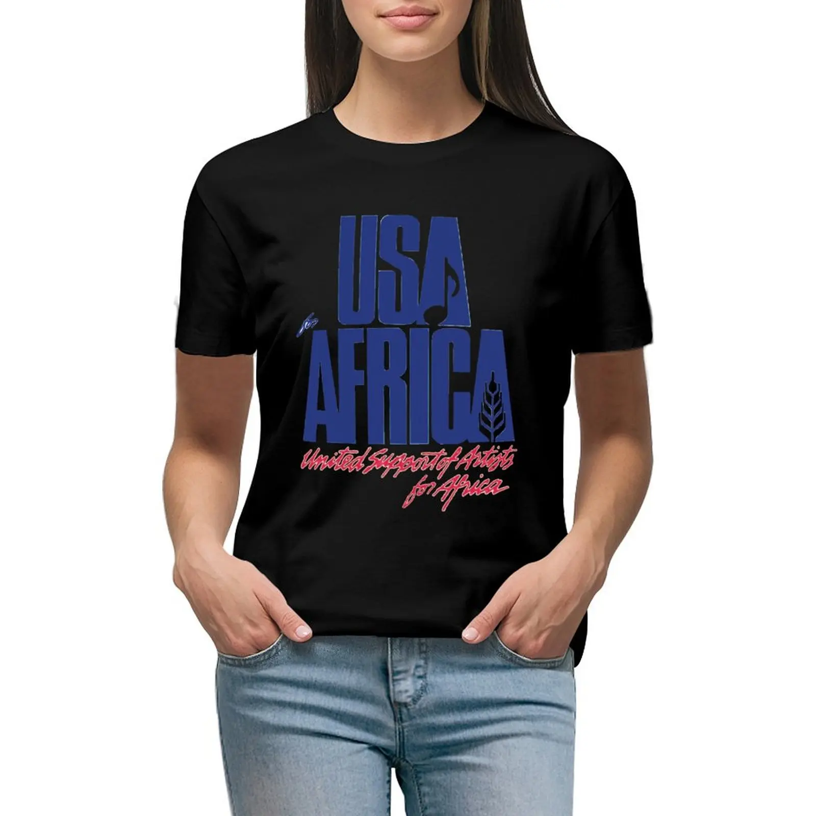 

We Are the World T-Shirt graphics plus size tops Aesthetic clothing cute clothes black t shirts for Women