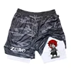 Summer Breathable Two-In-One Men'S Compression Fitness Double-Layer Shorts Animation Quick-Drying Running Training Sports Shorts 2