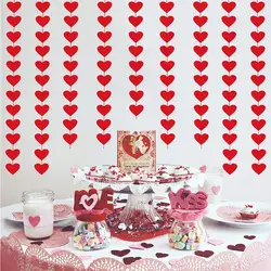Red Hearts Garland DIY Valentines Day Hanging String Garland Day Wedding Anniversary Birthday Party Decorations