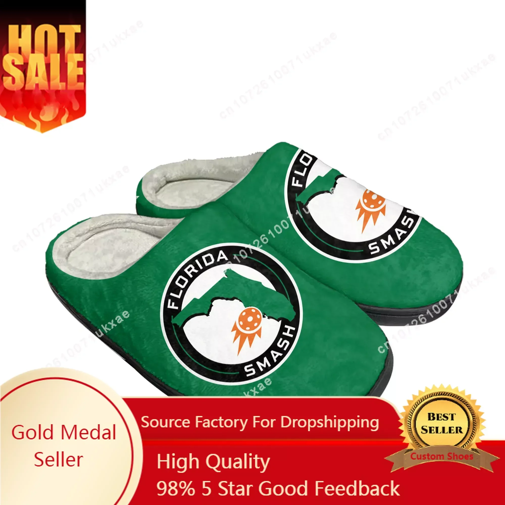 FLORIDA pickleball Home Cotton Slippers Mens Womens Plush Bedroom Casual Keep Warm Shoes Thermal Indoor Slipper Customized DIY